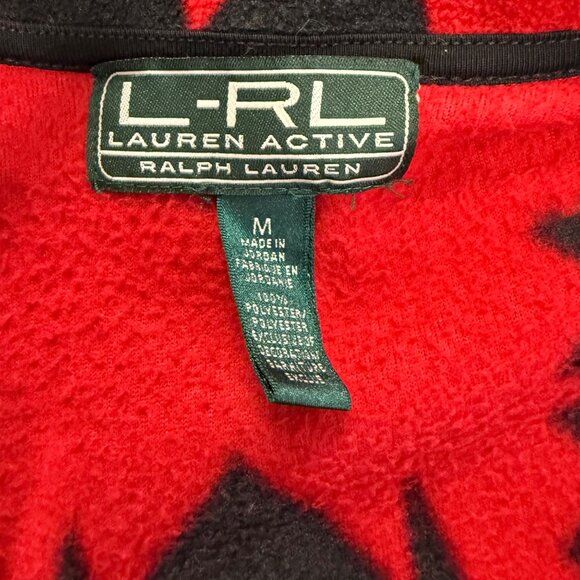 Lauren Ralph Lauren Active Red Native Womens Full Zip Jacket Size M Tribal Aztec - Picture 3 of 11